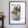 Personalised Mr & Mrs Photo Print - Lifestyle - hanging on a living room wall