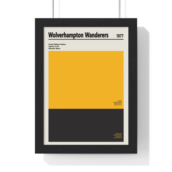 Framed Wolverhampton Wanderers - Wolves Club Colours Wall Art colour swatch print