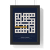 Word-Cross Crossword print framed in a black frame, ready to hang