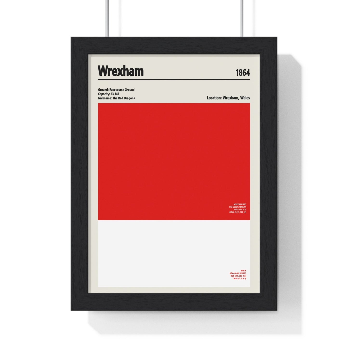 Framed Wrexham colour swatch print