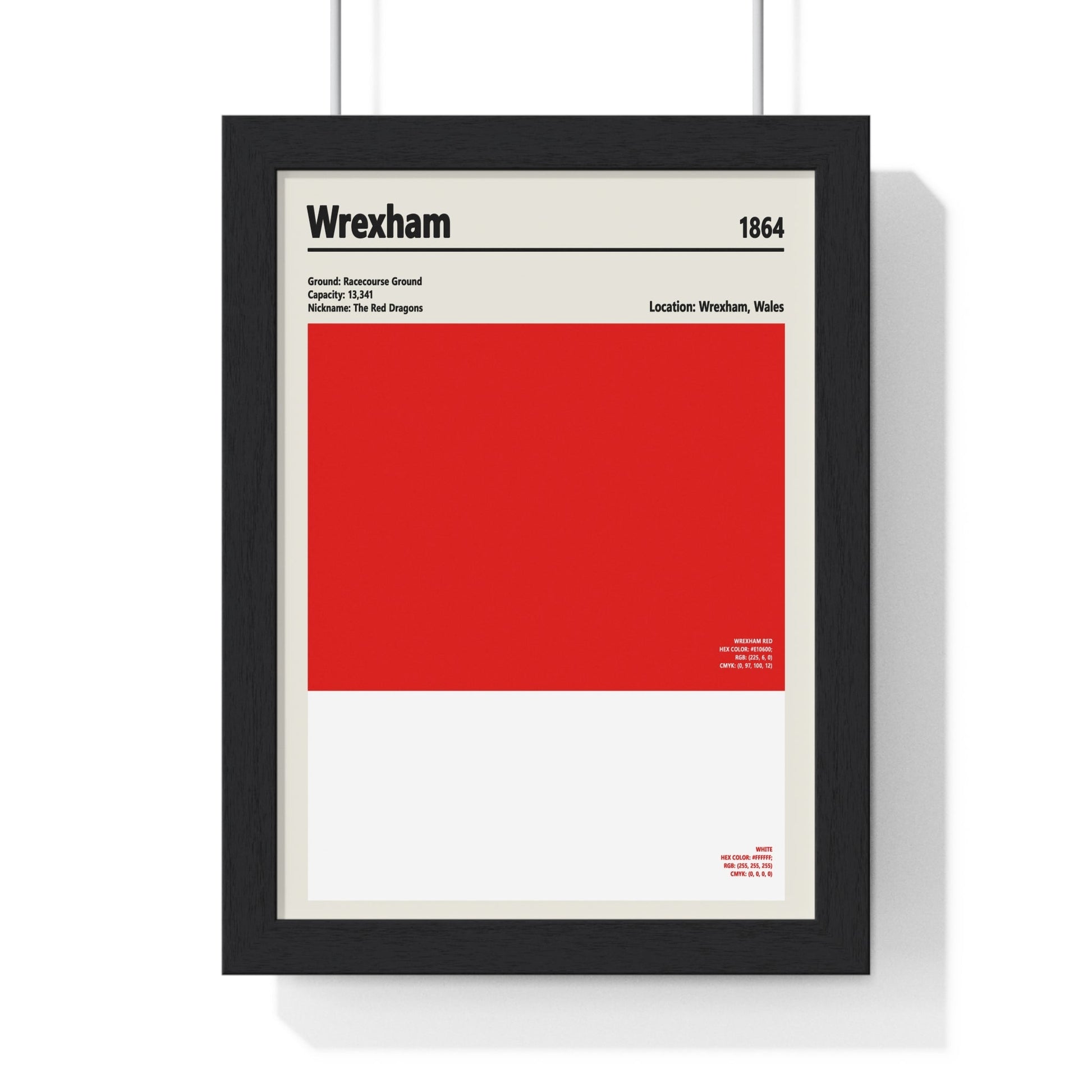 Framed Wrexham colour swatch print