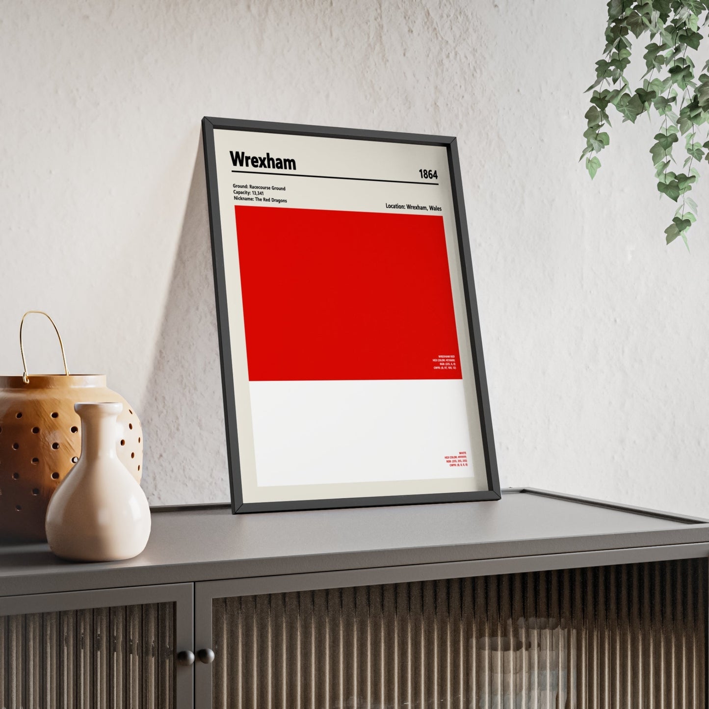 Framed Wrexham colour swatch print