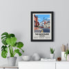 Wrexham The Racecourse Ground print framed on a living room wall