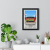 Wrexham The Racecourse Ground print framed on a living room wall