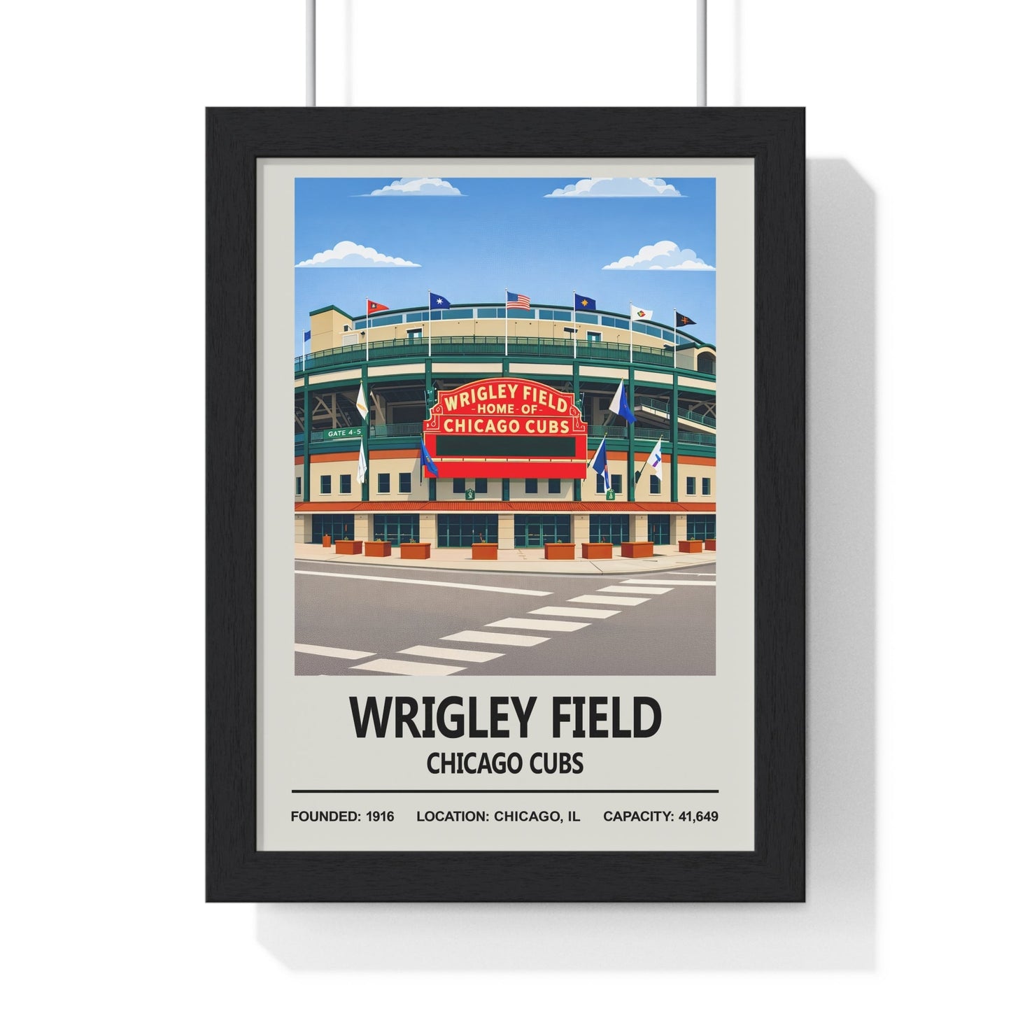 Framed Wrigley Field Chicago Cubs Print poster