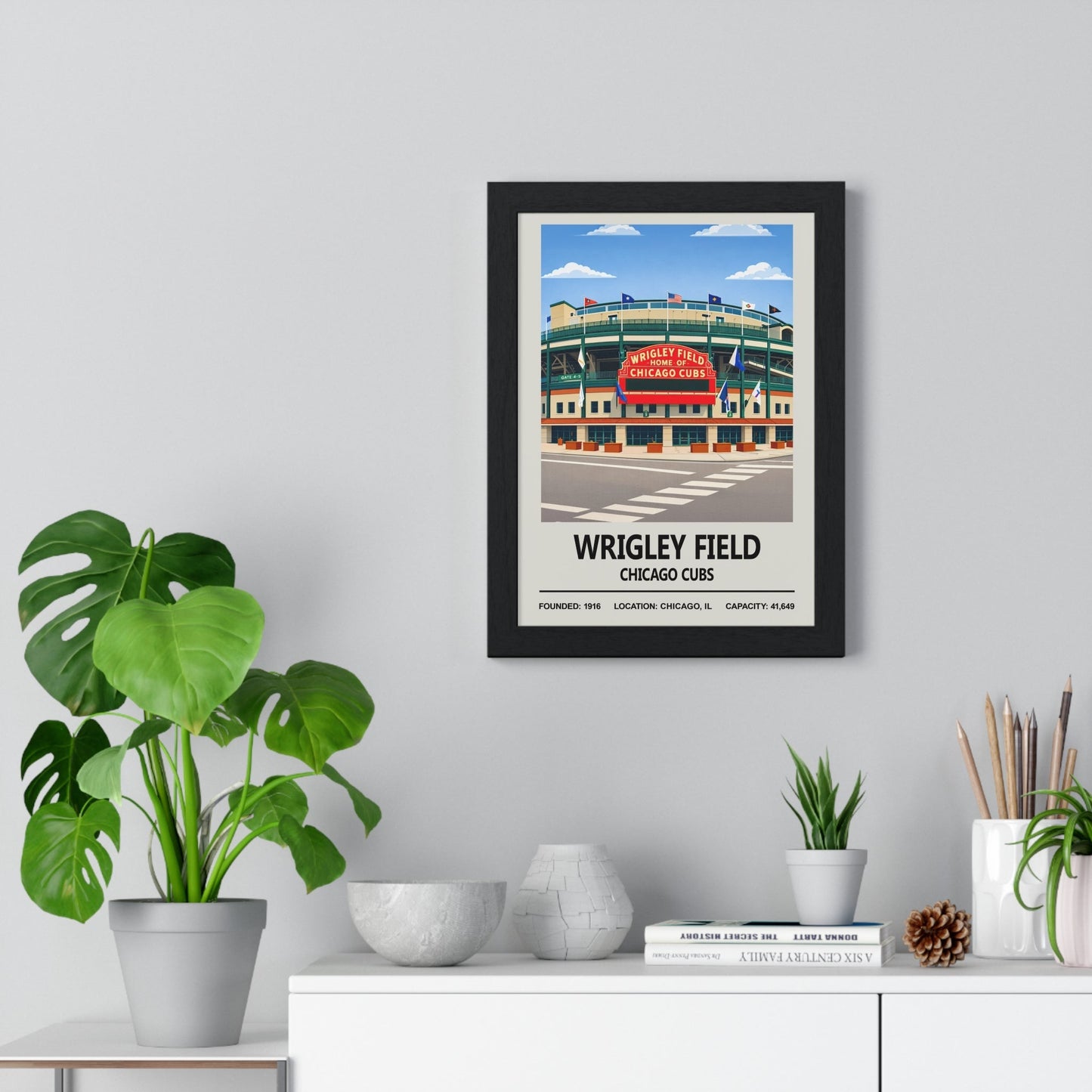 Framed Wrigley Field Chicago Cubs Print poster