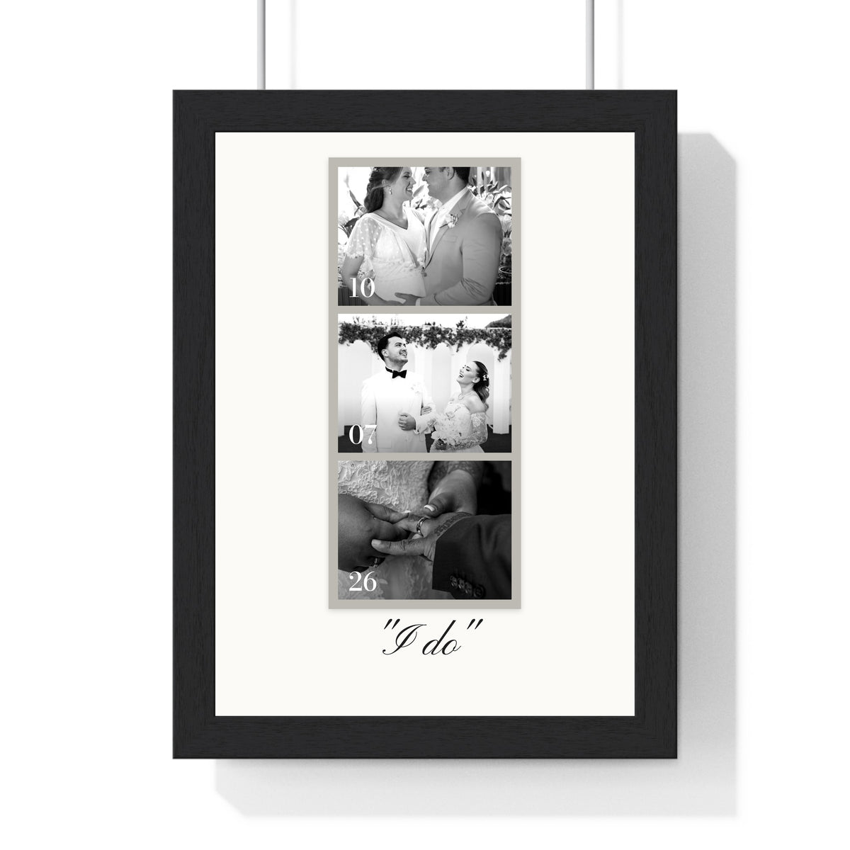 Personalised Wedding Photo Strip Print - framed print