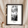 Personalised Wedding Photo Strip Print - Lifestyle - leaning in a frame with dried flowers