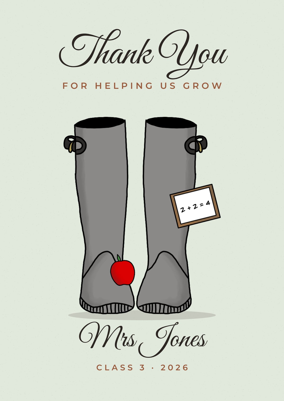 Personalised Thank You Teacher Print - design detail