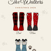 Personalised Christmas Family Welly Boots Print - design detail