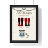 Personalised Christmas Family Welly Boots Print - framed Christmas family welly boots print