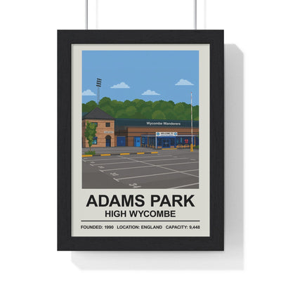 Framed Wycombe Wanderers Adams Park Stadium poster