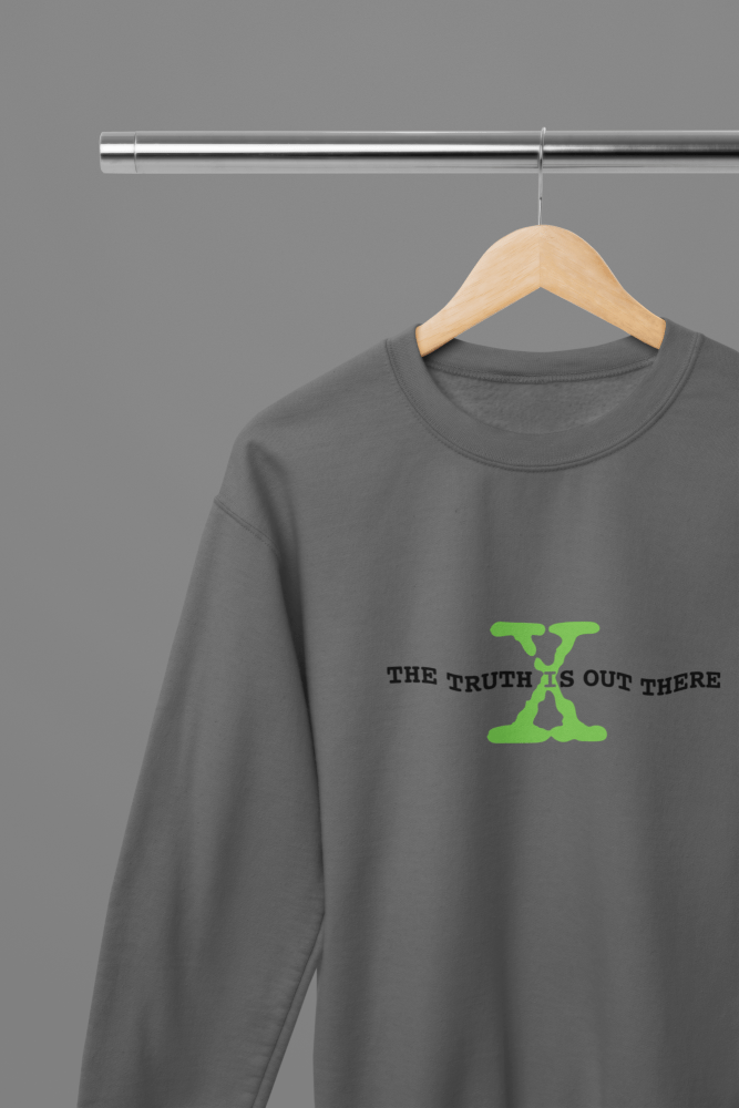 X - Files - The Truth Is Out There TV Show T-Shirt/Sweatshirt - Poster Kingz - S - Grey - Sweatshirt