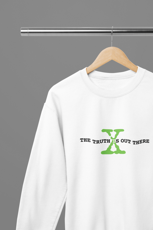 X - Files - The Truth Is Out There TV Show T-Shirt/Sweatshirt - Poster Kingz - S - White - Sweatshirt