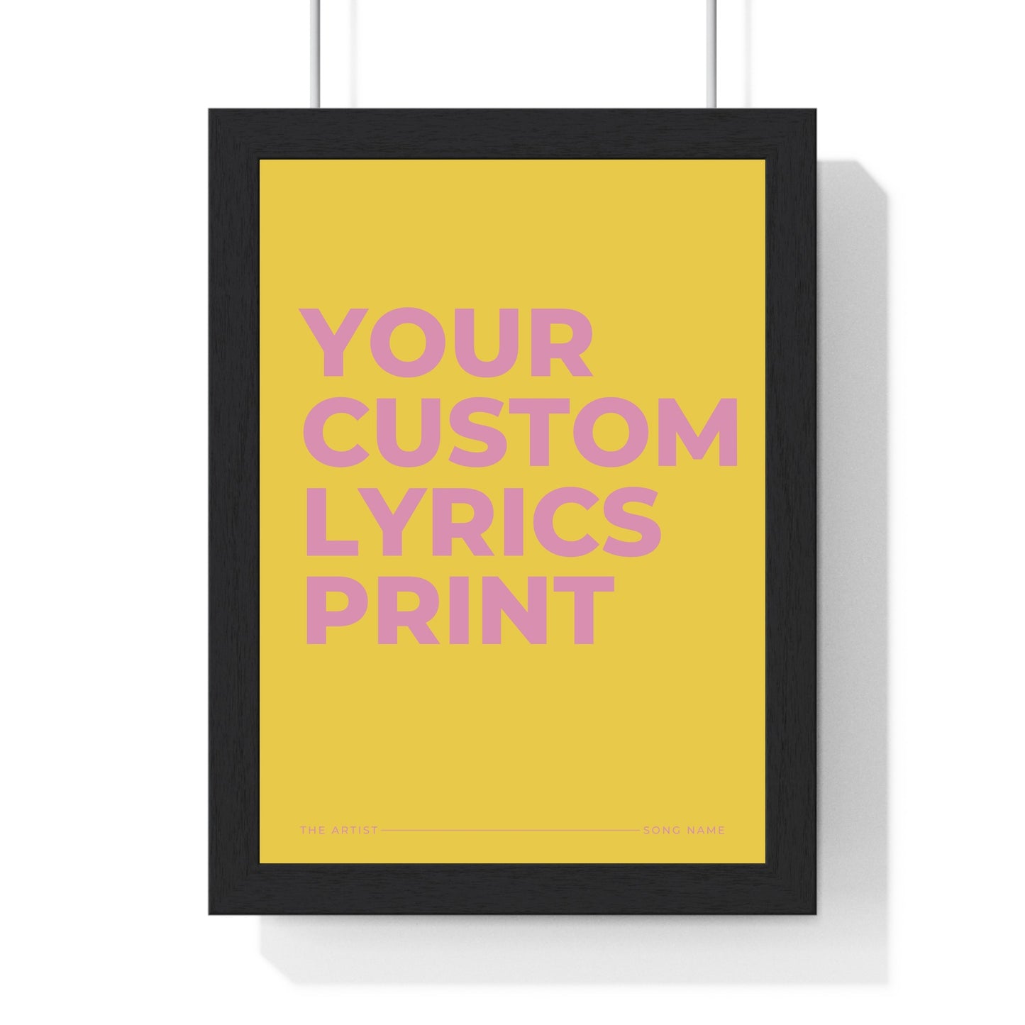 Personalised typographic song lyric poster main product image