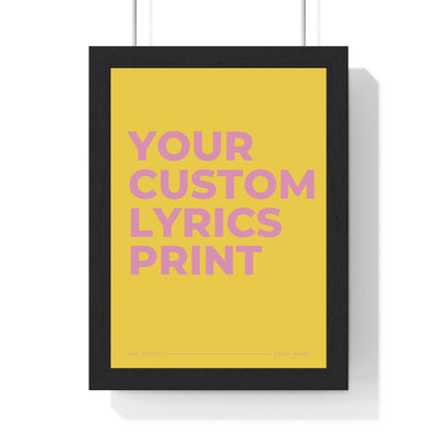 Personalised typographic song lyric poster main product image