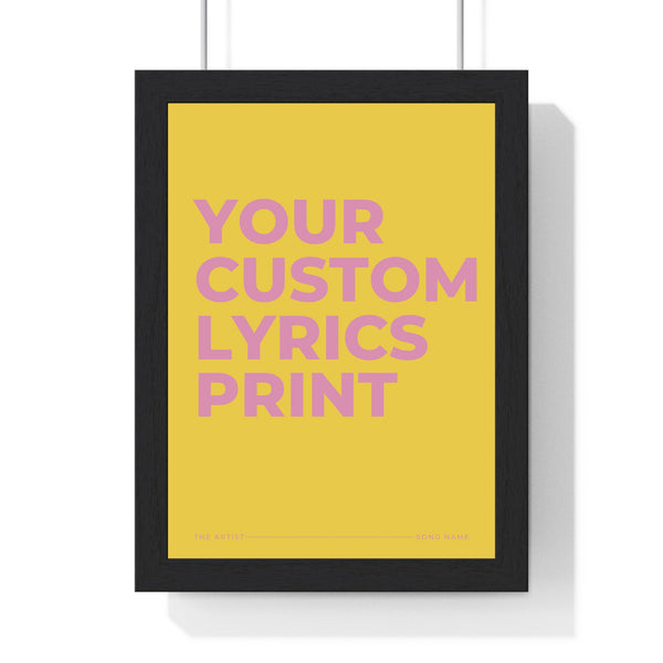 Personalised typographic song lyric poster main product image