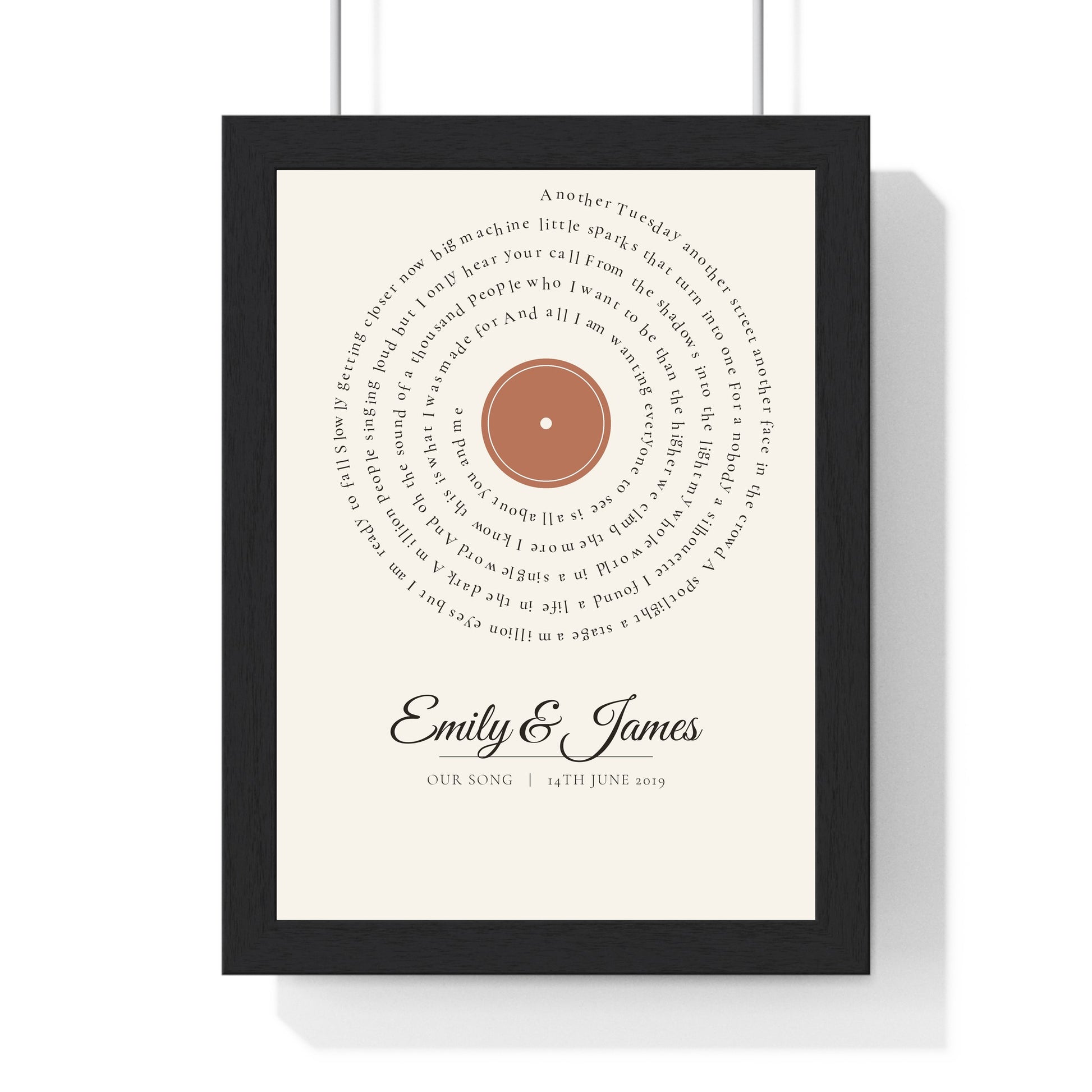 First dance personalised vinyl song lyrics print product mockup 2