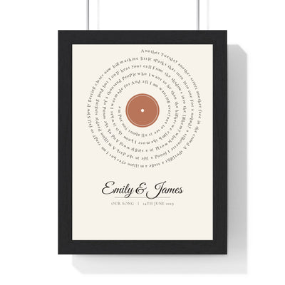 First dance personalised vinyl song lyrics print product mockup 2