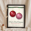 Personalised Dad's First Christmas Print - cream Dad and Freya version