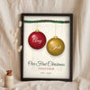 Personalised Our First Christmas Engaged Print - cream Our First Christmas Together version