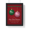Personalised Our First Christmas Engaged Print - framed red new home version