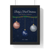 Personalised Our First Christmas as a Family Print - framed navy Baby's First Christmas version