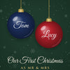 Personalised First Christmas as Mr & Mrs Print - design detail