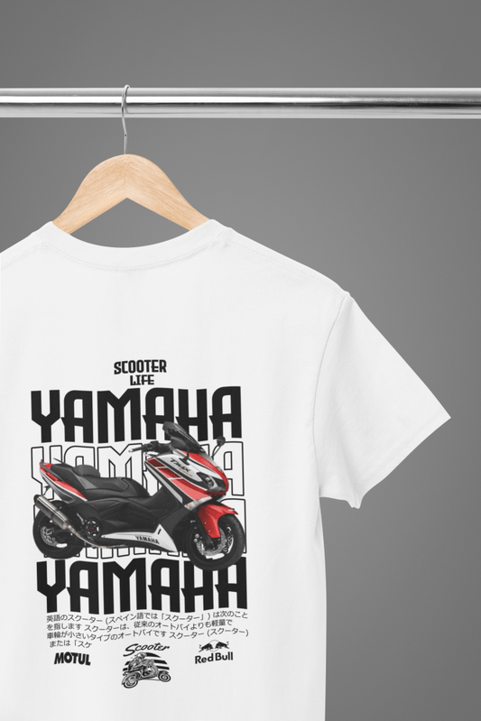 Yamaha Red Scooter T-Shirt/Sweatshirt - Poster Kingz - S - T-Shirt - White