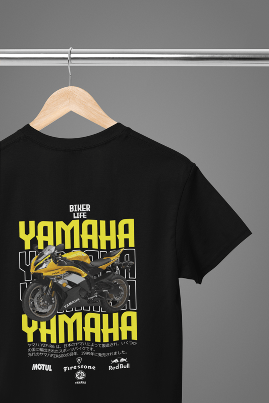 Yamaha Yellow Scooter T-Shirt/Sweatshirt - Poster Kingz - S - T-Shirt - Black