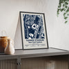 Yankee Stadium map print framed and leaning on a sideboard