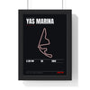 Yas Marina Circuit print framed in a black frame, ready to hang