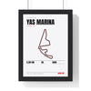Yas Marina Circuit print White framed in a black frame, ready to hang