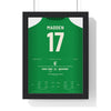 Yeovil Town Play-Off Final 2013 Poster - Paddy Madden 17 Wembley Shirt Print framed in a black frame, ready to hang