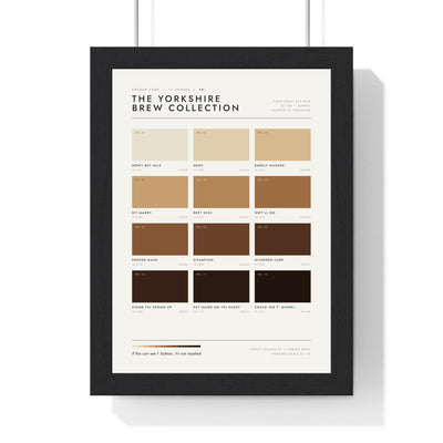 Yorkshire Brew Colour Chart in a black frame