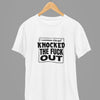 Black t-shirt with You Got Knocked The F Out Quote Friday Movie /Sweatshirt back view