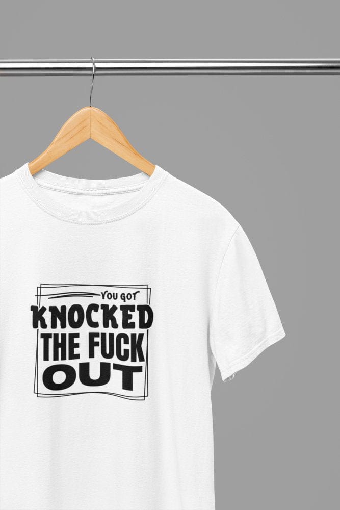 Black t-shirt with You Got Knocked The F Out Quote Friday Movie /Sweatshirt