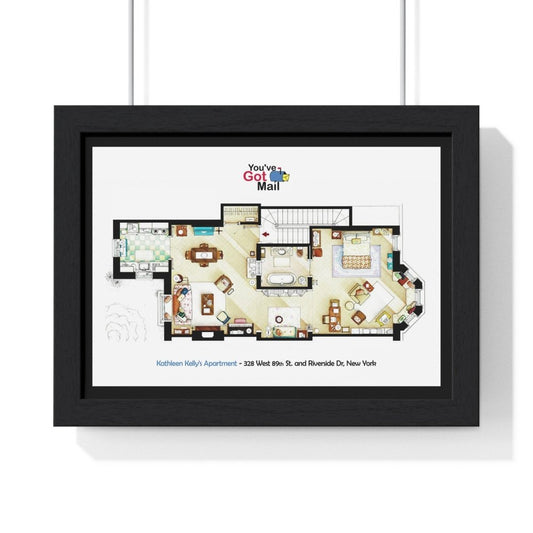 You've Got Mail Kathleen Kelly's Apartment FloorPlan Poster - Iconic Movie Show Blueprint Art - Poster Kingz - A5 (Unframed) - 