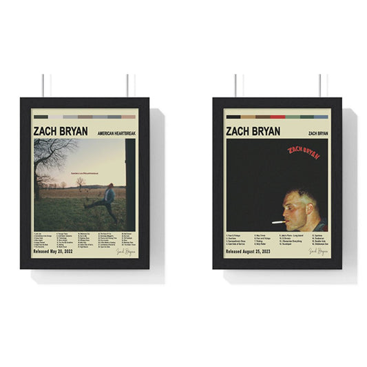 Zach Bryan Album Cover Poster - Poster Kingz - A5 (unframed) - Vintage - American Heartbreak