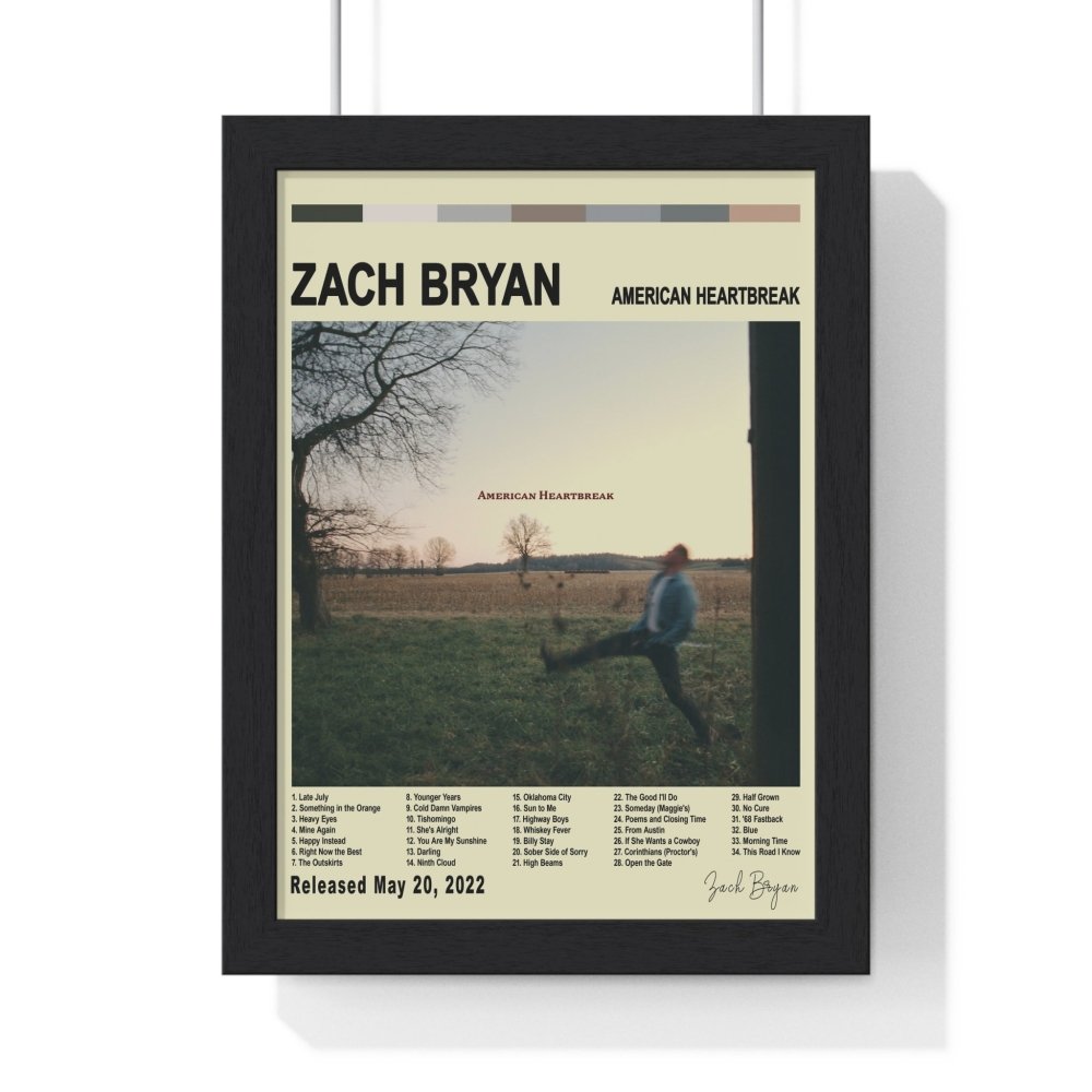 Zach Bryan Album Cover Poster - Poster Kingz - A5 (unframed) - Vintage - American Heartbreak