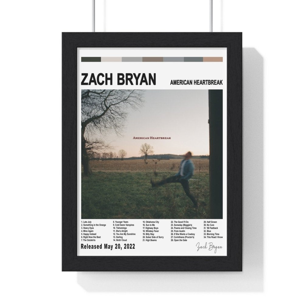 Zach Bryan Album Cover Poster - Poster Kingz - A5 (unframed) - White - American Heartbreak