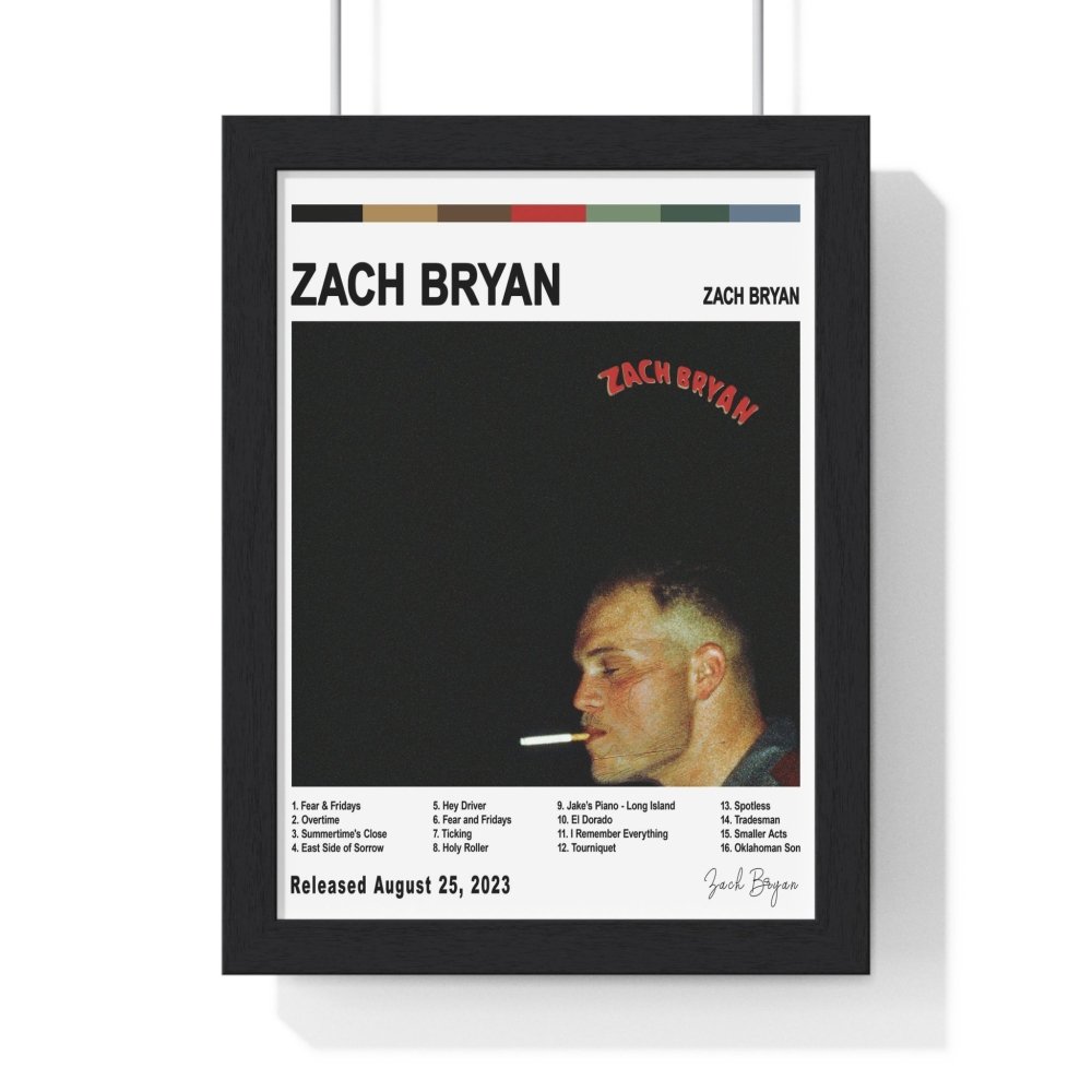 Zach Bryan Album Cover Poster - Poster Kingz - A5 (unframed) - White - Zach Bryan