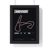 Zandvoort Circuit print framed in a black frame, ready to hang