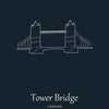 Personalised Tower Bridge Line Art Print | Custom Travel Poster