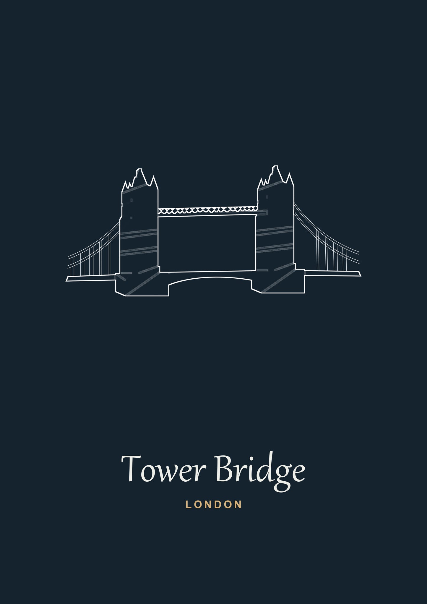 Personalised Tower Bridge Line Art Print | Custom Travel Poster