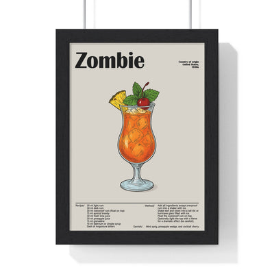 Framed Zombie Cocktail - Bold Tiki Bar - print
