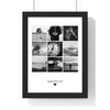 Framed personalised photo collage print displayed on living room wall