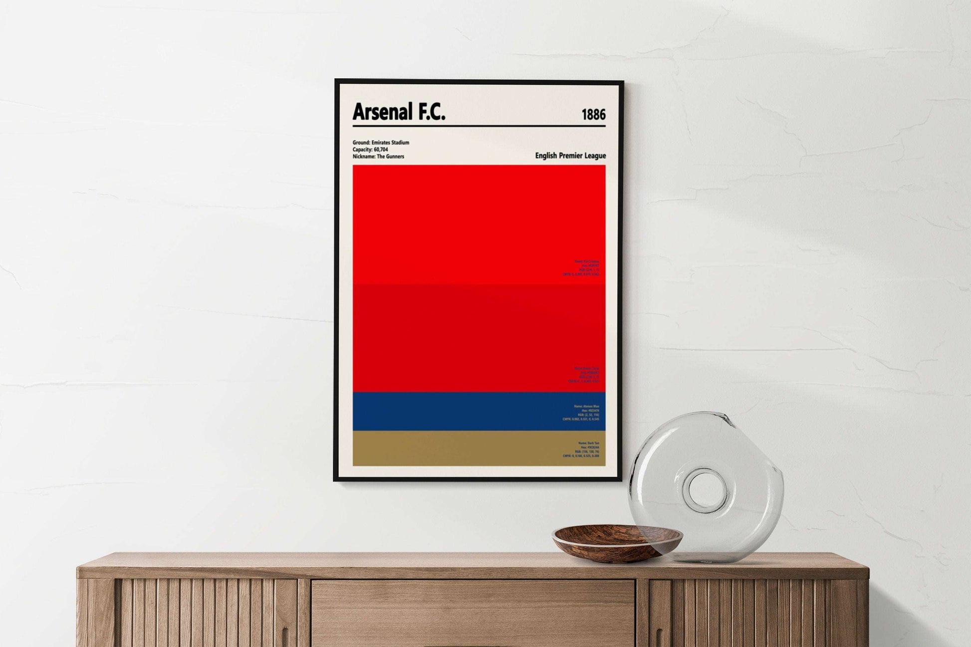 Arsenal F.C Football Soccer Color Swatch Poster - Poster Kingz