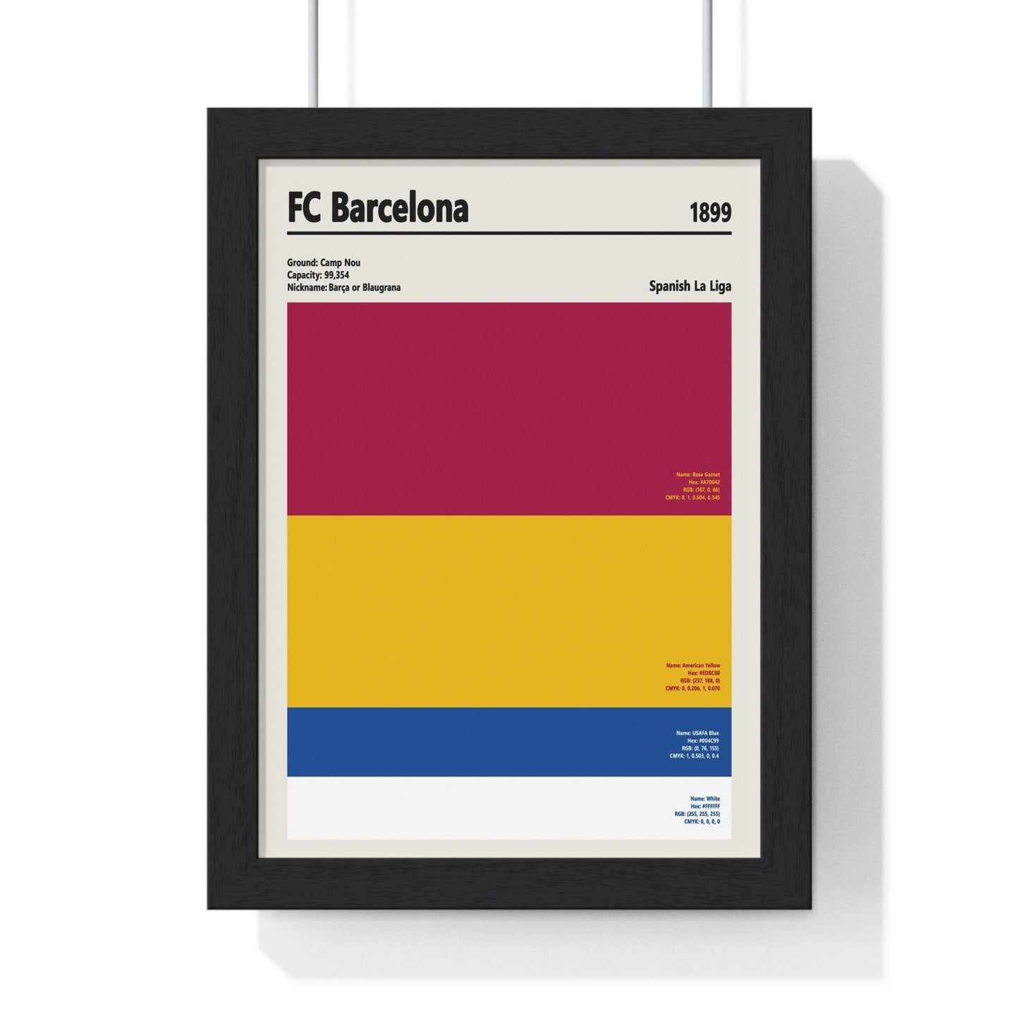 FC Barcelona Football Soccer Color Swatch Poster - Poster Kingz