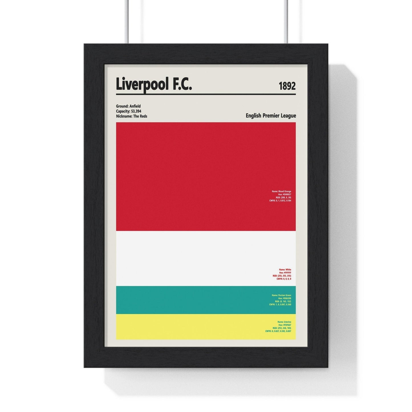 Liverpool FC Football Soccer Color Swatch Poster - Poster Kingz